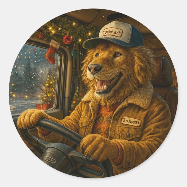 Autocollant de Noël – Le Chauffeur d'Or de la Chal (Devant)