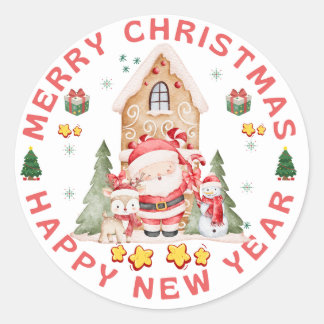 Autocollant de Noël mignon | Création festive de v