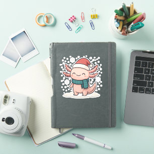 Autocollant de Noël mignon d'Axolotl Kawaii Hive