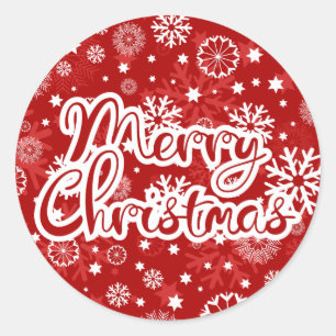Autocollant de Noël moderne Red Snowflake
