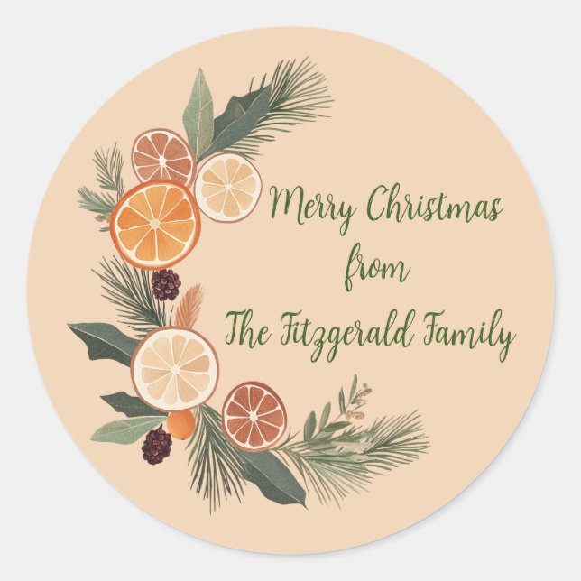 Autocollant de Noël personnalisable (Devant)