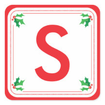 Autocollant de Noël personnalisé vert et rouge