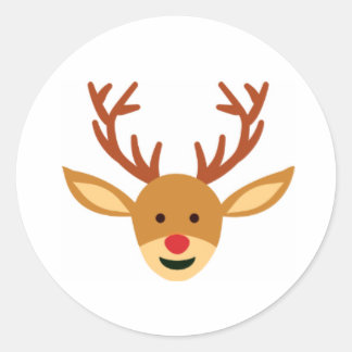 Autocollant de Noël Rudolf le renne au nez rouge