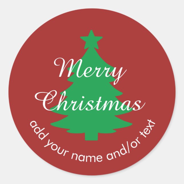 Autocollant de Noël traditionnel Red Custom (Devant)