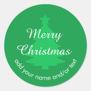 Autocollant de Noël traditionnel vert vif