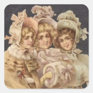 Autocollant de Noël Victorian Ladies / Women Vinta