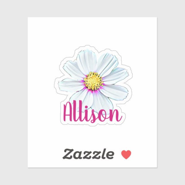 Autocollant de nom de fleurs personnalisé (Feuille)