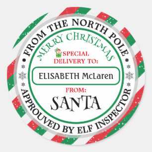 Autocollant de nom de Père Noël personnalisé — Ate