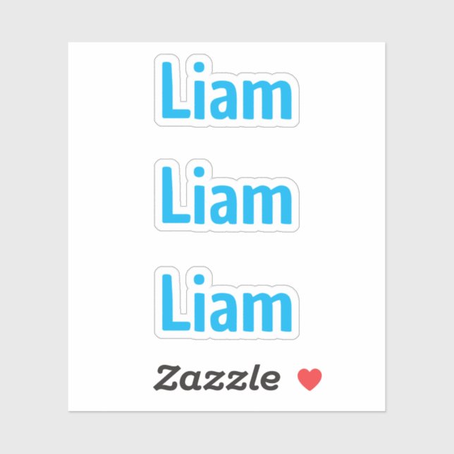 Autocollant de nom d'enfant bleu amusant mignon (Feuille)