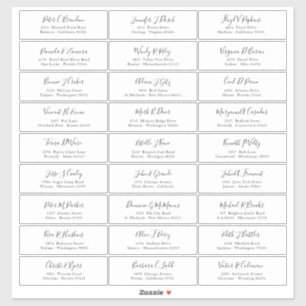 Autocollant de nom d'invité de script noir chic