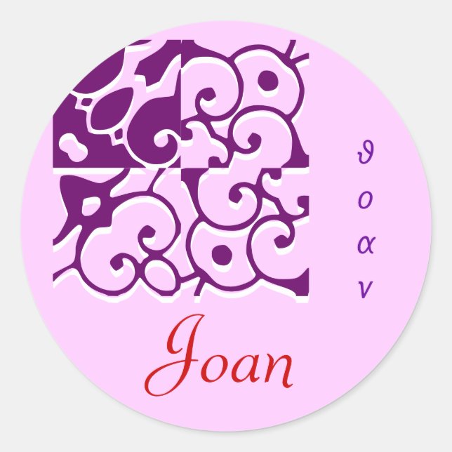 Autocollant de nom du concepteur Joan (Devant)