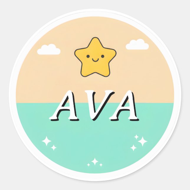 Autocollant de nom personnalisable pour enfants –  (Devant)