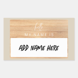 Autocollant de nom personnalisé Bonjour Mon nom es