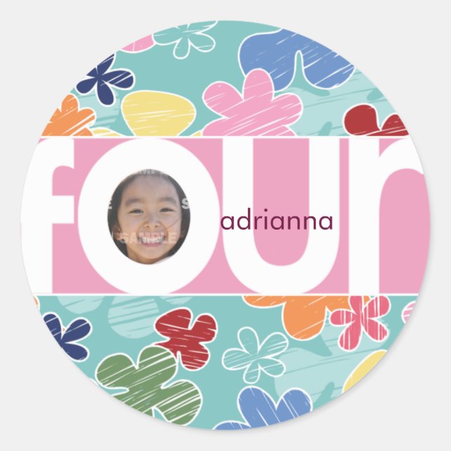 autocollant de numéro de fleurs croisées (Devant)