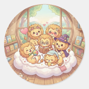 Autocollant de nursery pour histoire de lion cosy