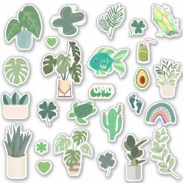 Autocollant de pack esthétique vert