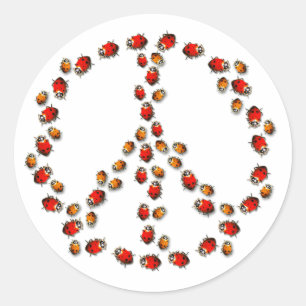 Autocollant de paix de coccinelle