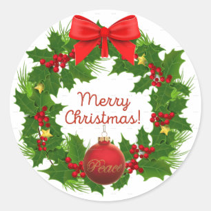 Autocollant de paix de guirlande de Joyeux Noël