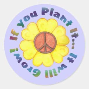 Autocollant de paix de plante