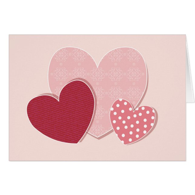 Autocollant de papier de coeurs roses (Devant horizontal)