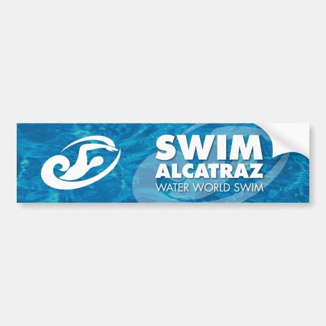 Autocollant de pare-chocs alcatraz de natation (Devant)