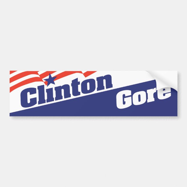 Autocollant de pare-chocs Bill Clinton Al Gore 199 (Devant)
