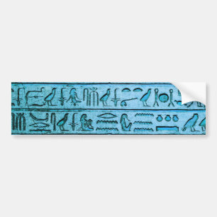 Autocollant de pare-chocs bleu pour hiéroglyphes é
