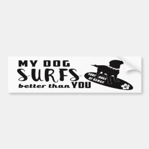 Autocollant de pare-chocs Hawaii surf Dogs