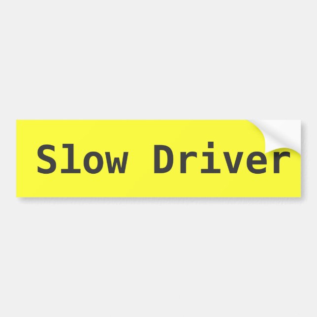 Autocollant de pare-chocs jaune conducteur lent. p (Devant)