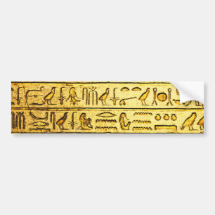 Autocollant de pare-chocs jaune pour hiéroglyphes 