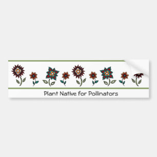 Autocollant de pare-chocs plante pour Pollinisateu