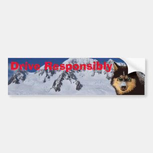 Autocollant de pare-chocs Sibérien Husky