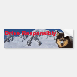Autocollant de pare-chocs Sibérien Husky