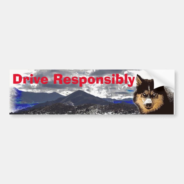 Autocollant de pare-chocs Sibérien Husky (Devant)