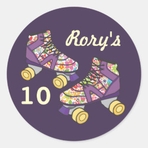 Autocollant de patinage à rouleaux violet