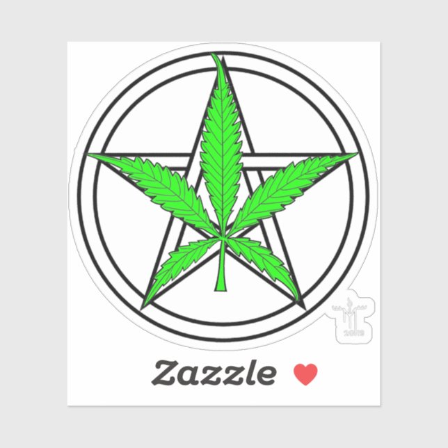 Autocollant de pentagramme vert (Feuille)