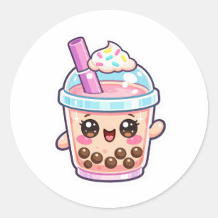 Autocollant de personnage de thé Boba Kawaii adora