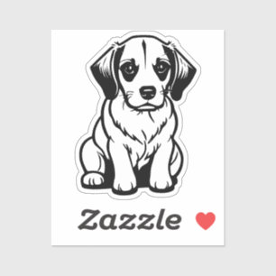 autocollant de petit chien mignon