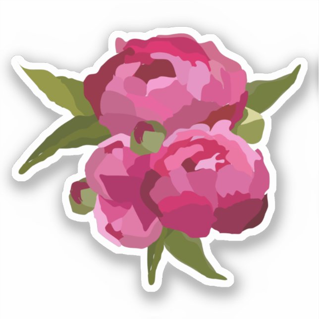 Autocollant de pivoine de bijoux moderne (Recto)