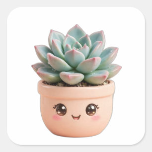 Autocollant de plante intérieure Kawaii succulente
