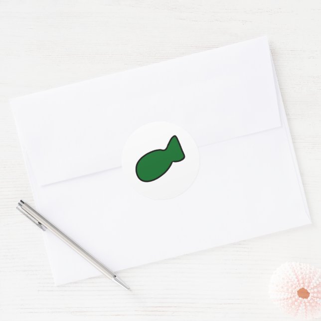 Autocollant de poisson vert personnalisable (Enveloppe)