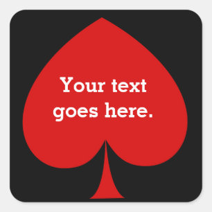 Autocollant de poker casino pique pour fête