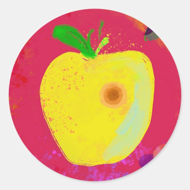Autocollant de pomme biologique (Devant)
