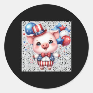 Autocollant de porc patriotique