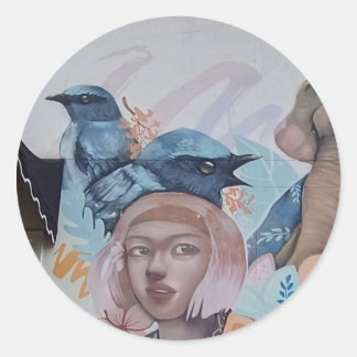 Autocollant de portrait Street Art