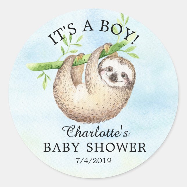 Autocollant de préférence pour Baby shower de fent (Devant)