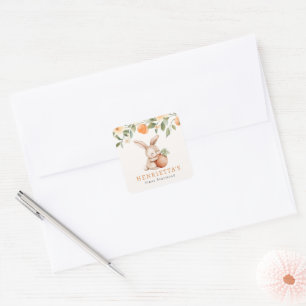 Autocollant de premier anniversaire Fleur de Pêche