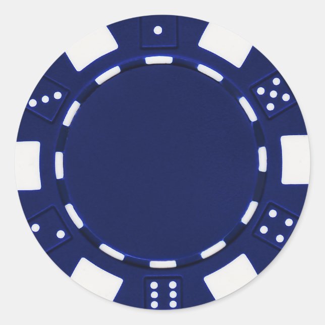 autocollant de puce de pokerchip bleu (Devant)