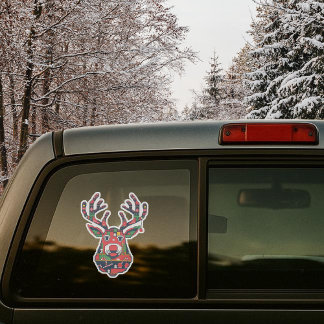 Autocollant de pull moche rétro Pixel Reindeer