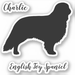 Autocollant de race de chien en silhouette espagno